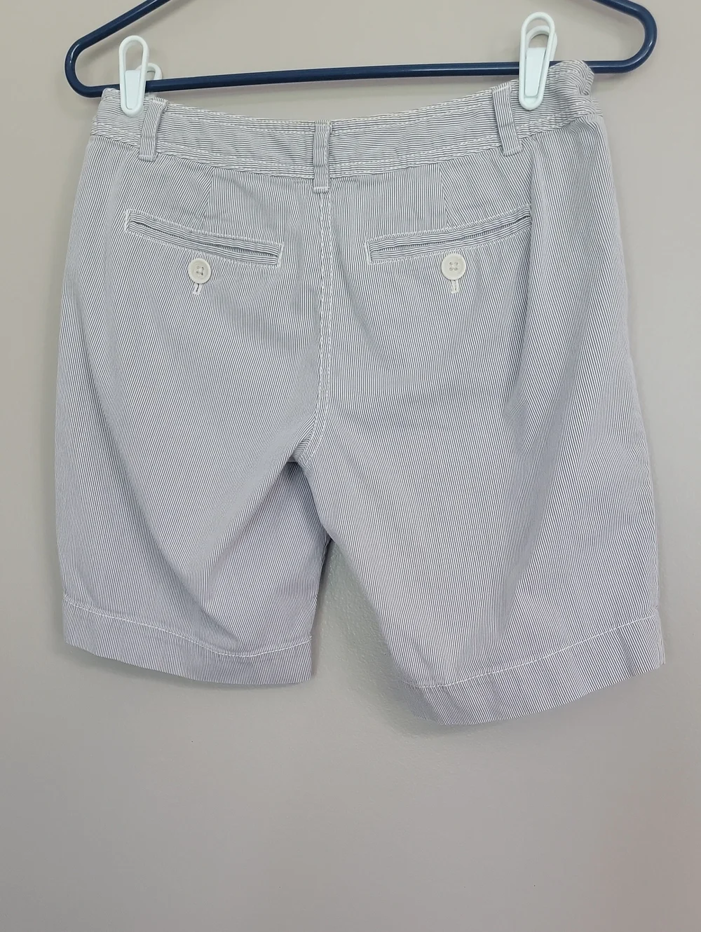 LOFT Gray White Striped Shorts Size 2P